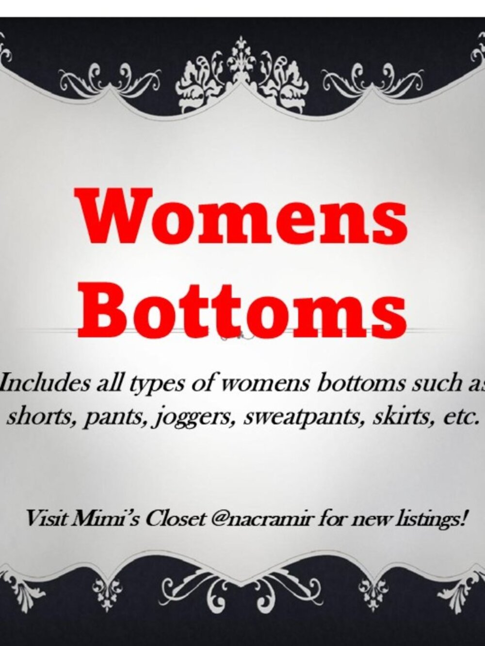 Womens Bottoms Front Page